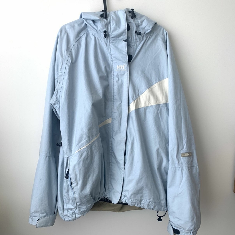Helly henson light blue/ white waterproof jacket